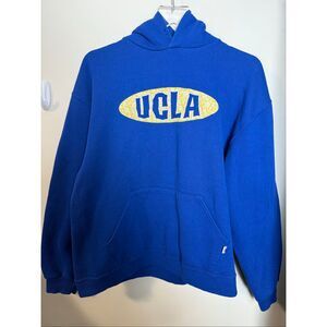 Vintage Russell Athletic UCLA Bruins Blue Size L Hoodie Y2K College Patch Embroi